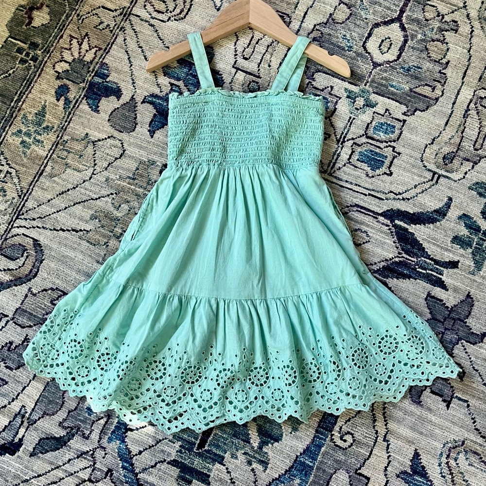 GAP Light Green Eyelet Kids Dress